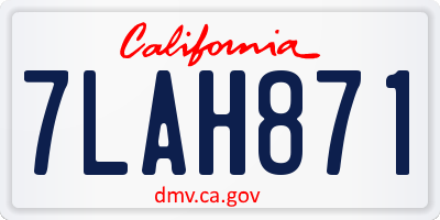 CA license plate 7LAH871