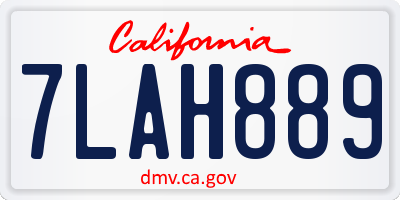 CA license plate 7LAH889