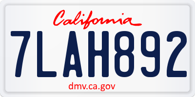 CA license plate 7LAH892