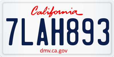 CA license plate 7LAH893