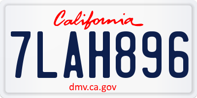CA license plate 7LAH896