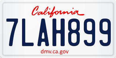 CA license plate 7LAH899