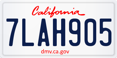CA license plate 7LAH905