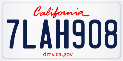CA license plate 7LAH908