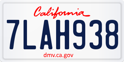 CA license plate 7LAH938