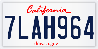 CA license plate 7LAH964