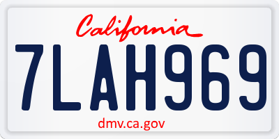 CA license plate 7LAH969