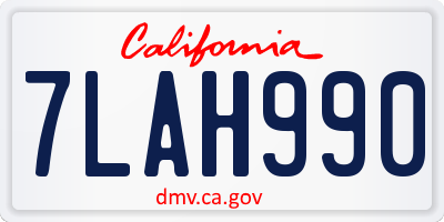 CA license plate 7LAH990