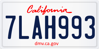 CA license plate 7LAH993