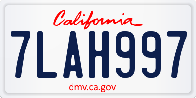 CA license plate 7LAH997