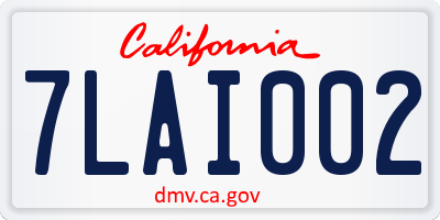 CA license plate 7LAI002