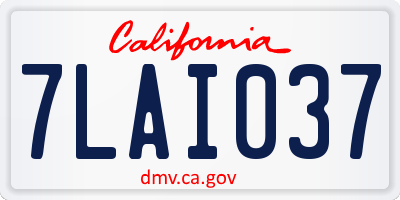 CA license plate 7LAI037