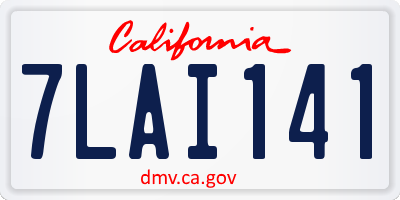 CA license plate 7LAI141