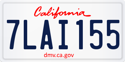 CA license plate 7LAI155