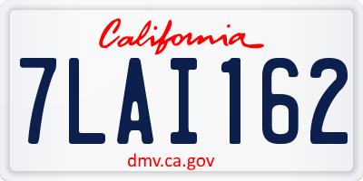 CA license plate 7LAI162