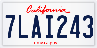 CA license plate 7LAI243