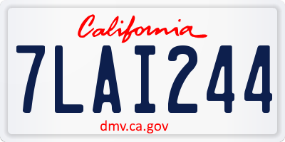 CA license plate 7LAI244