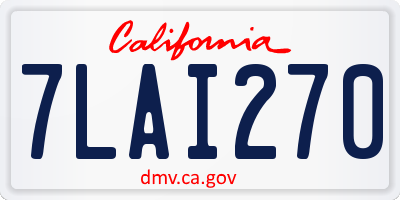 CA license plate 7LAI270