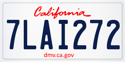 CA license plate 7LAI272