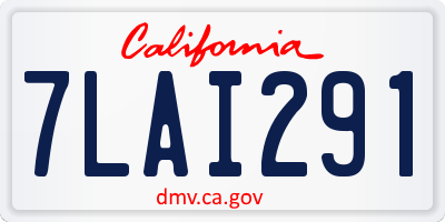 CA license plate 7LAI291