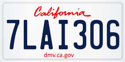 CA license plate 7LAI306