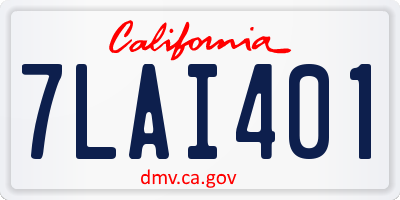 CA license plate 7LAI401