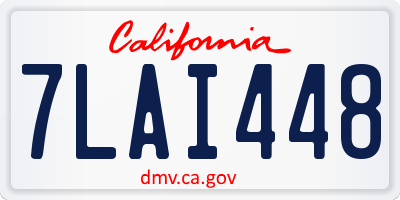 CA license plate 7LAI448