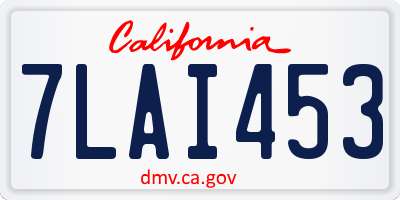 CA license plate 7LAI453