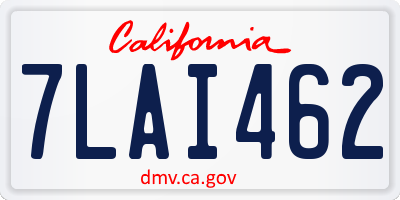 CA license plate 7LAI462