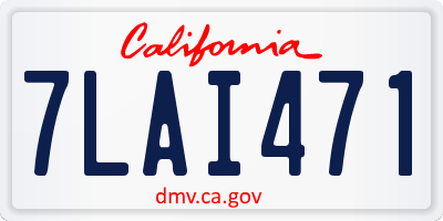 CA license plate 7LAI471