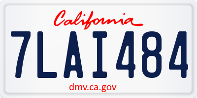 CA license plate 7LAI484