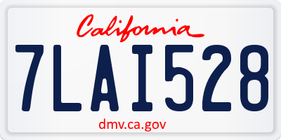 CA license plate 7LAI528
