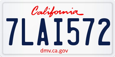 CA license plate 7LAI572