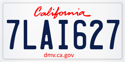CA license plate 7LAI627