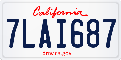 CA license plate 7LAI687