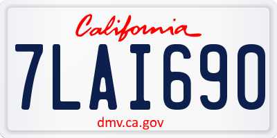 CA license plate 7LAI690