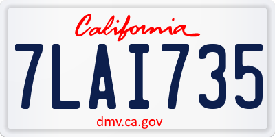 CA license plate 7LAI735
