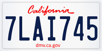 CA license plate 7LAI745