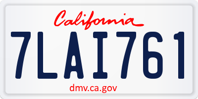 CA license plate 7LAI761