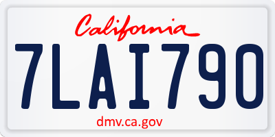 CA license plate 7LAI790