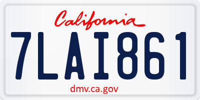 CA license plate 7LAI861