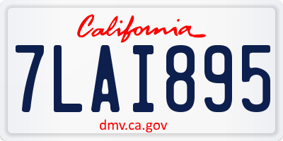 CA license plate 7LAI895