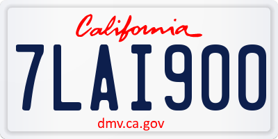 CA license plate 7LAI900