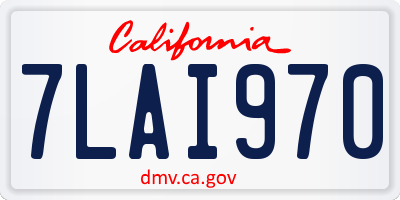 CA license plate 7LAI970