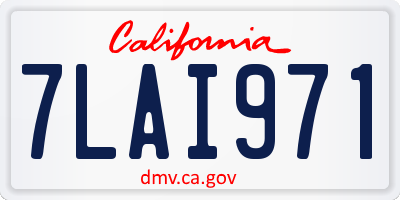 CA license plate 7LAI971