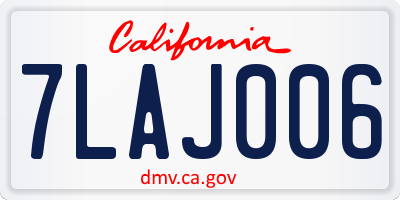 CA license plate 7LAJ006