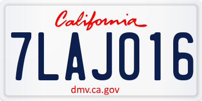 CA license plate 7LAJ016