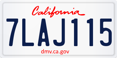 CA license plate 7LAJ115