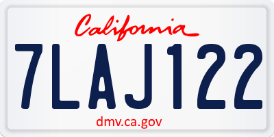 CA license plate 7LAJ122