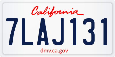 CA license plate 7LAJ131